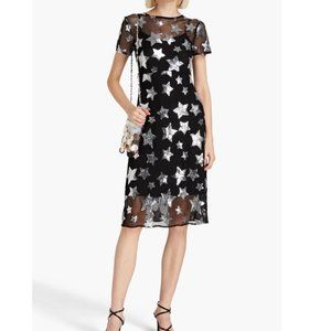 HVN Lindy Dress. Black tulle with Slip + Sequin Stars. Size 0. Never Worn.